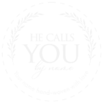 Logo white hand woven with he calls you by name Logo